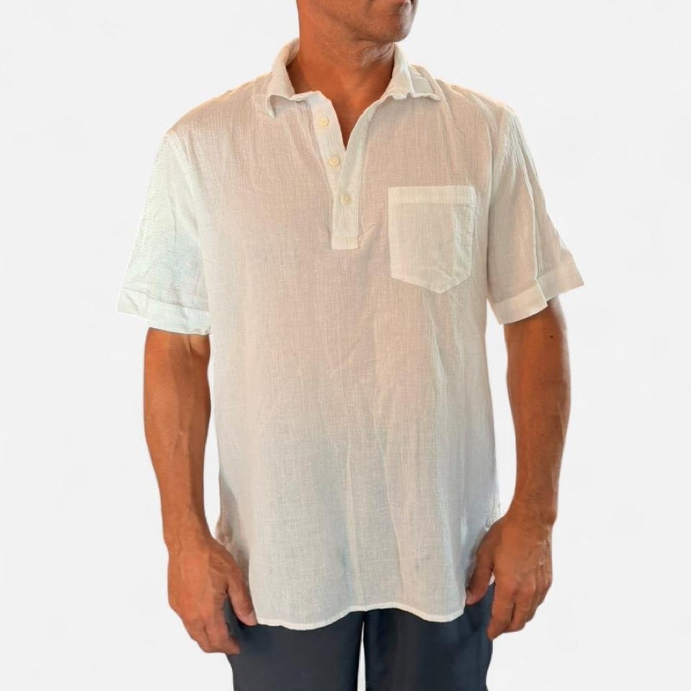 Gutteridge white 100% cotton polo shirt Size L